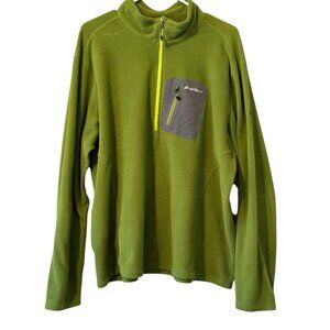 Eddie‎ Bauer Sweater Men’s Size 2XL Green 1/2 Zip Polartec Fleece Classic